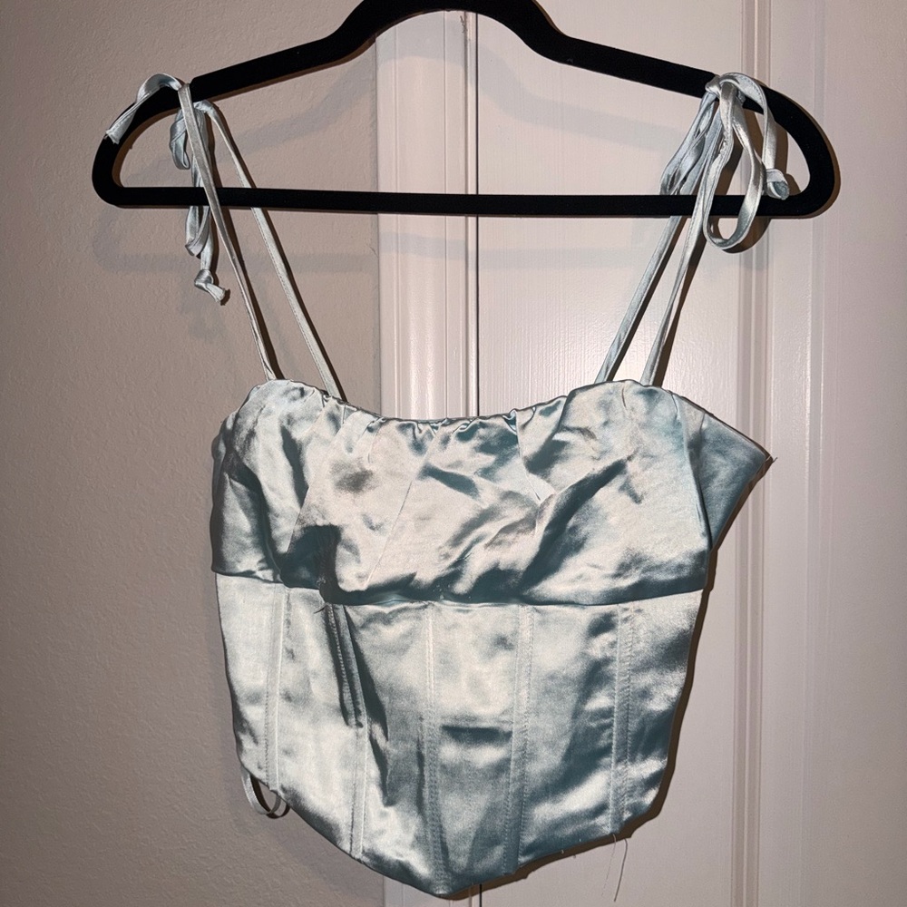 La Hearts Satin Camisole - Soft Blue